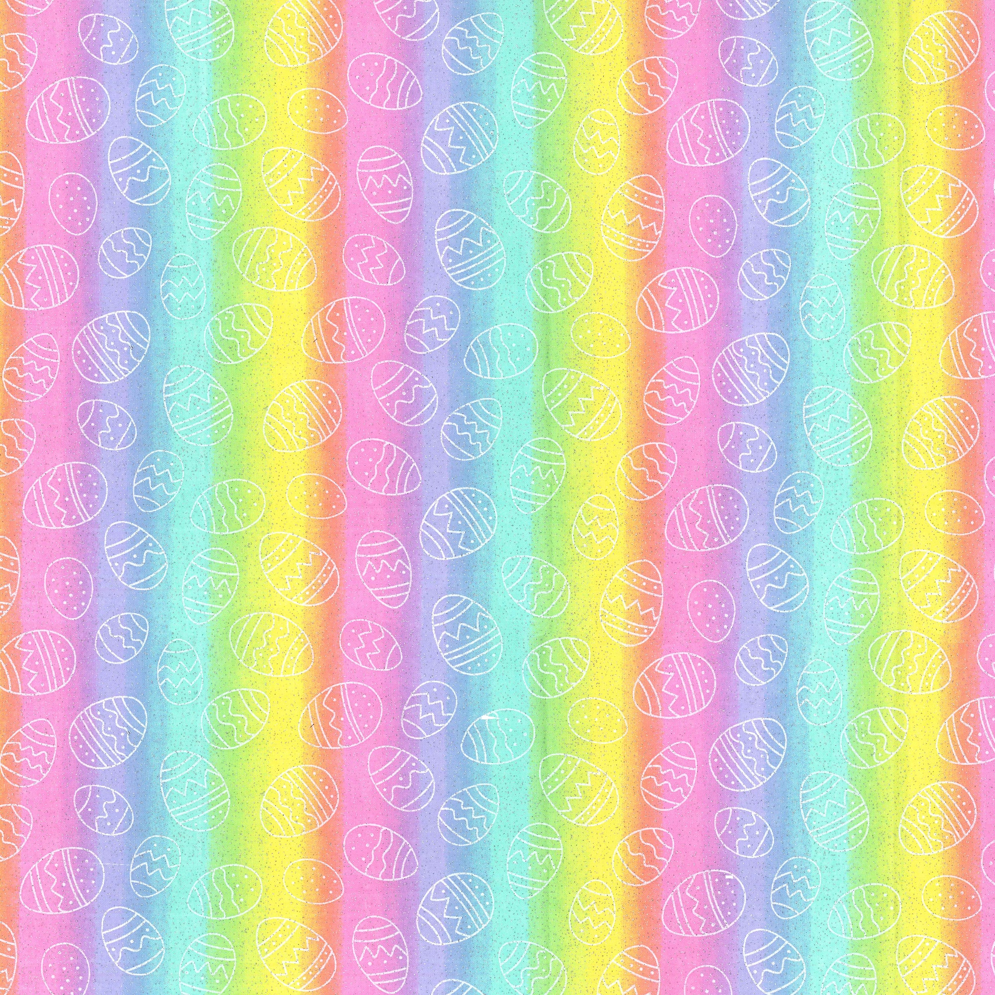 Fabric Traditions Easter Tie Dye Eggs Glitter Cotton Fabric